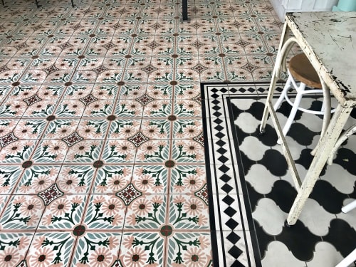 Mission Cement Tile (5-color) 8" x 8" | Tiles by Avente Tile | Media Noche Restaurant in San Francisco