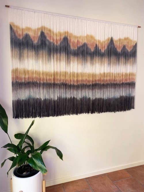 ILLUSION Hand Dyed Custom Wall Tapestry | Macrame Wall Hanging in Wall Hangings by Wallflowers Hanging Art