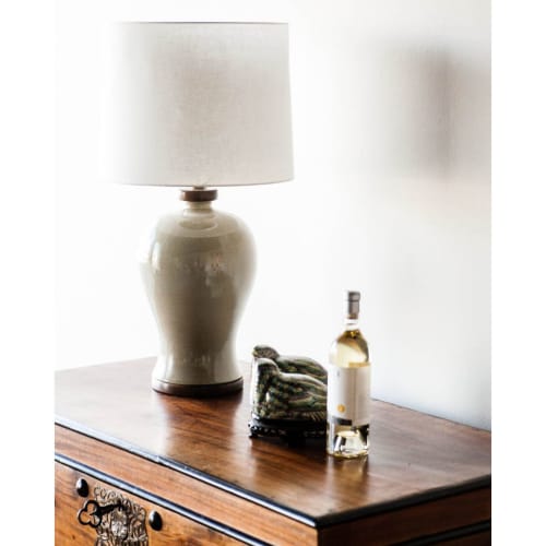 Dashiell Table Lamp in Oyster Crackle | Lamps by Lawrence & Scott