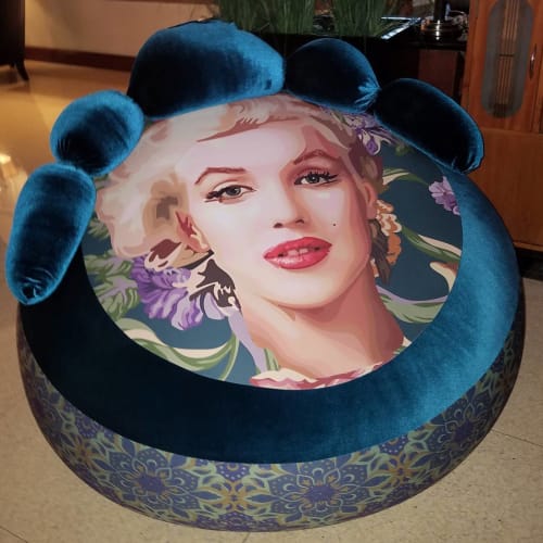 Marilyn Monroe ottoman | Benches & Ottomans by Elisabetta Fantone Art | National Hotel in Miami Beach