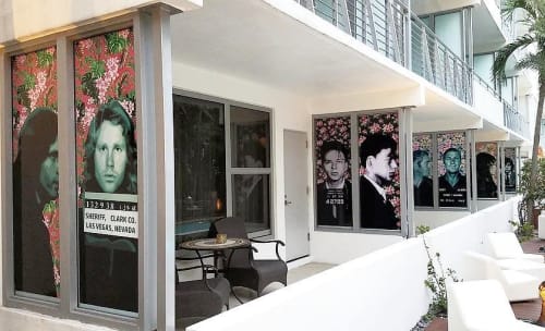 Mugshot Row | Wall Treatments by Elisabetta Fantone Art | National Hotel in Miami Beach