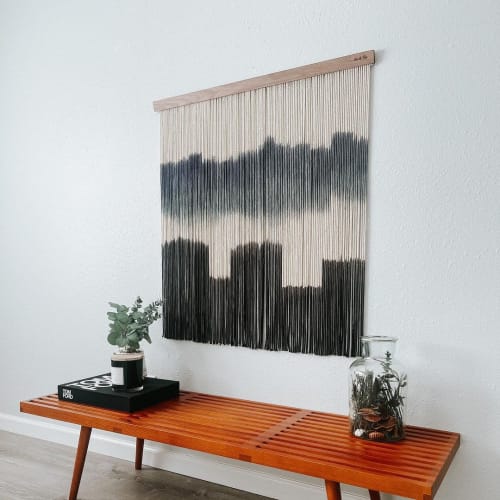 Large Black Macrame Wall Hanging & Fiber Art by Love & Fiber