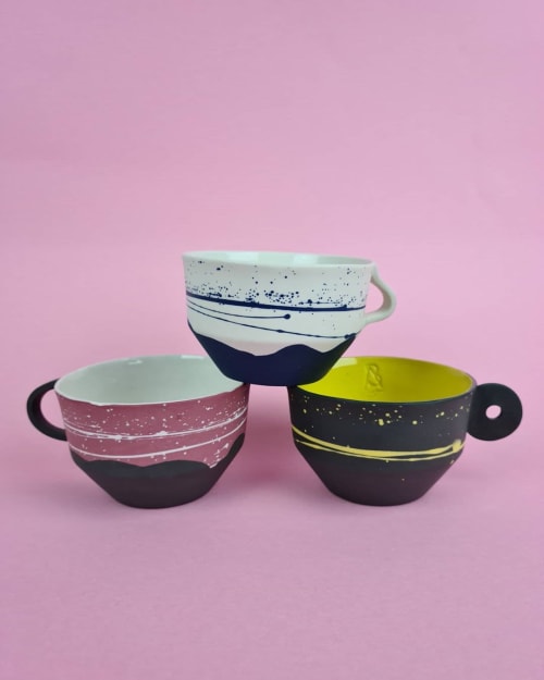 Half Moon Ceramic Mug | Cups by BasicartPorcelain