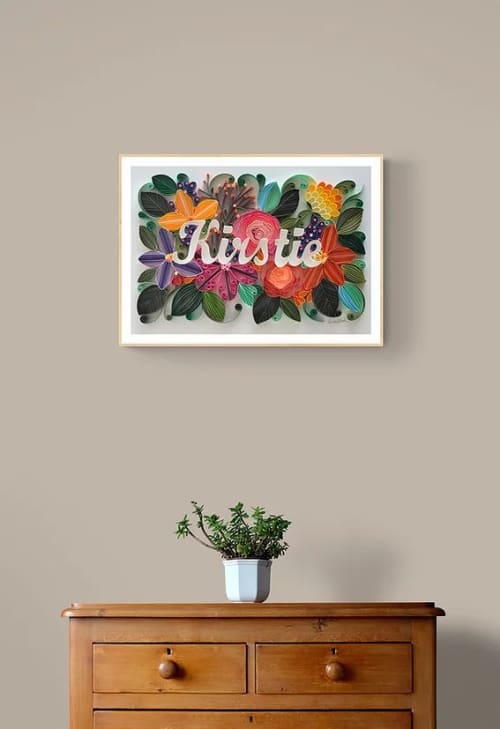 Quilling Name frame | Paintings by Swapna Khade