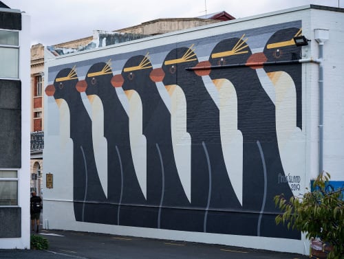 Sulphur Crested Penguins | Street Murals by Amok Island
