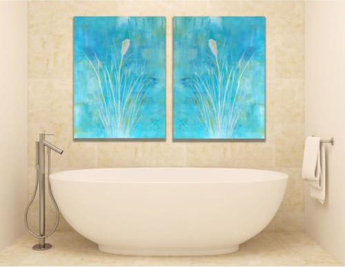 Teal Wall Art Canvas | Paintings by Debby Neal Arts