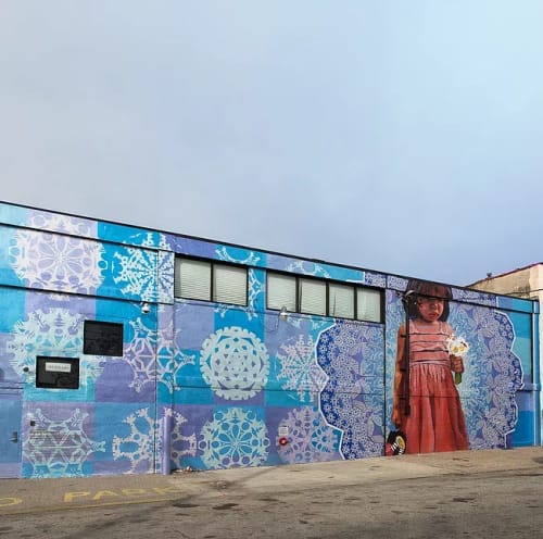 “Reina de la lluvia, dueña de los charcos" (Queen of the rain, Owner of the Puddles) | Street Murals by Betsy Z. Casanas | Apm Community Child Care Center in Philadelphia