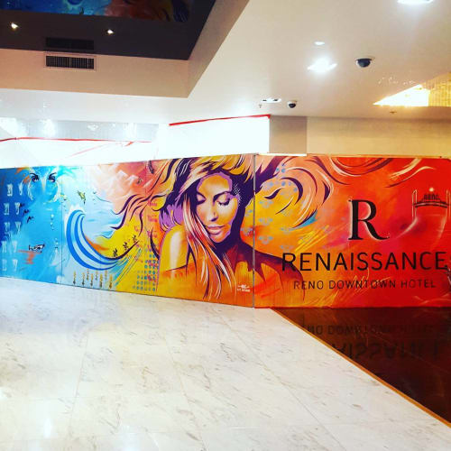 Hotel Lobby Mural | Murals by AbcArtAttack | Renaissance Reno Downtown Hotel in Reno
