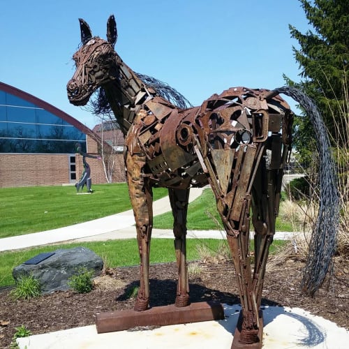 Iron Horse | Public Sculptures by James Oleson | Ford Community & Performing Arts Center in Dearborn