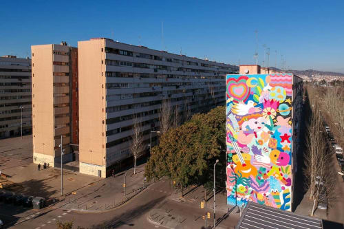 "Una Mina de color" mural | Murals by Zosen | Centre Cultural Gitano De La Mina in Sant Adrià de Besòs