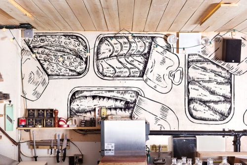 Seafood | Murals by Massimo Mongiardo | Maiden Lane in New York