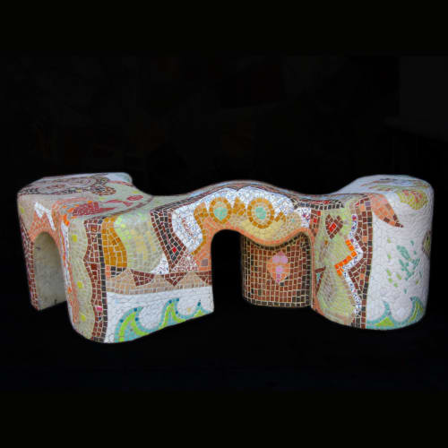 Mosaic Benches | Public Sculptures by Dmitry Mosaics | 2101 Milvia St. Berkeley, CA in Berkeley