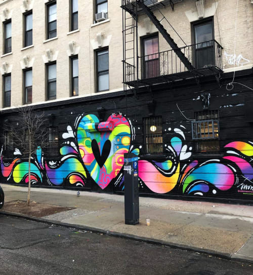 Heart on Hart | Street Murals by Jason Naylor | Cocoa Grinder in Brooklyn