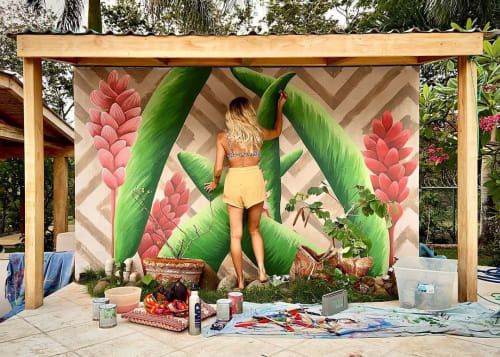 Poolside Mural | Murals by pepallama | Playa Negra Vacation Rentals in Los Pargos