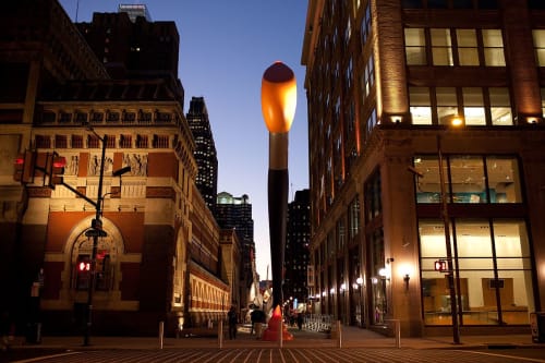 Paint Torch Light Art | Public Sculptures by Jen Lewin | Lenfest Plaza in Philadelphia