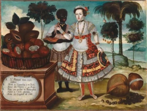 Noble Woman with Her Black Slave (Sra. principal con su negra esclava) | Paintings by Vicente Albán | Art of The Americas Building in Los Angeles