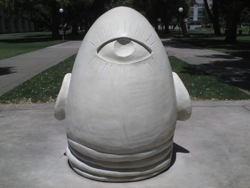 Egghead Sculpture by Robert Arneson seen at University of California ...