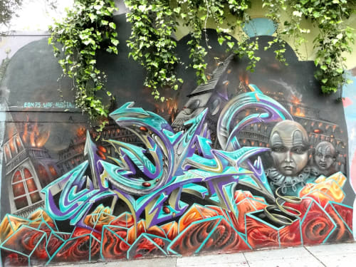 Burning City | Street Murals by Waf.Alosta