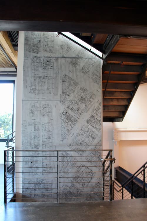 Elevator Map | Wall Treatments by Alexis Laurent | The Pearl in San Francisco