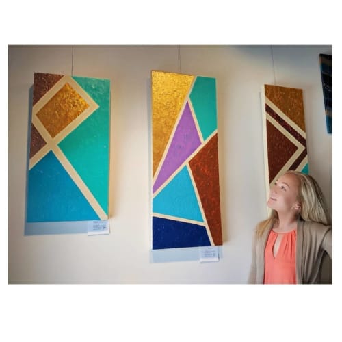 Geometric Triptych Set | Paintings by Soulscape Fine Art + Design by Lauren Dickinson | Crumbzz in Forney