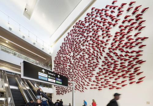 Autoplast I: Tail Light Swarm | Sculptures by Amy Landesberg | National Car Rental - San Diego International Airport in San Diego