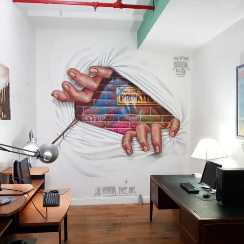 Mural | Murals by Braga Last1 | NY Moore Hostel in Brooklyn