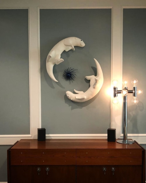 Otters Wall Sculptures | Wall Hangings by Bethany Krull
