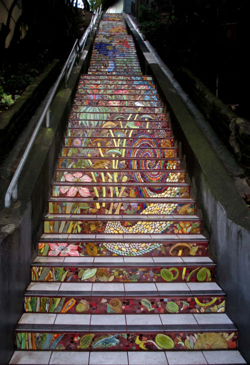 Hidden Garden Steps | Street Murals by Colette Crutcher | Hidden Garden Steps, 16th Avenue, San Francisco in San Francisco