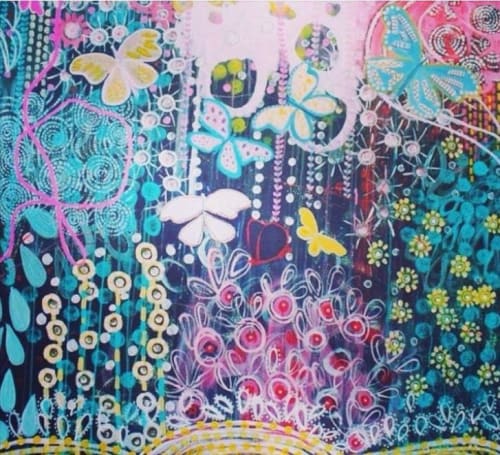 “Butterfly Waltz” Painting | Oil And Acrylic Painting in Paintings by Rhonda Davies Art
