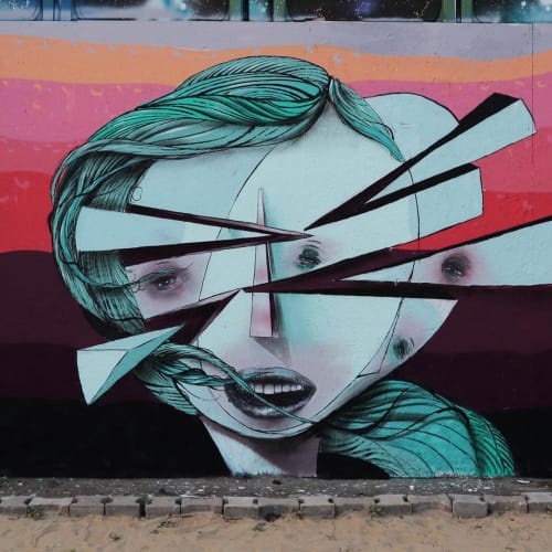 Met on a Beach | Street Murals by Giorgos Beleveslis (wake_ykz)