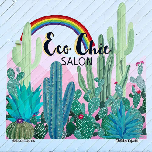 Eco Chic Salon Mural by Wandering Delilah (Delilah Strukel) seen at Eco