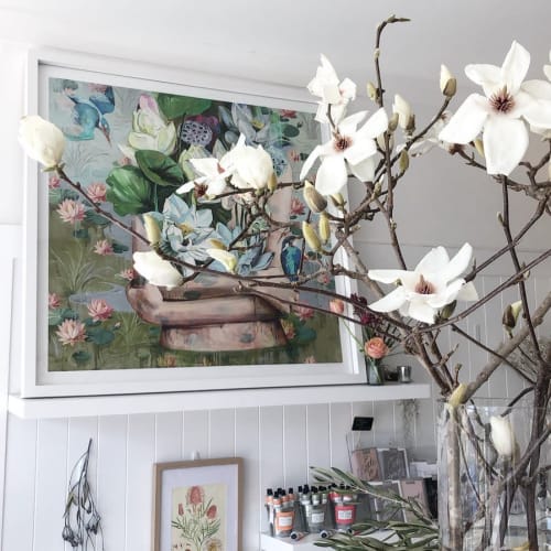 Large framed prints | Paintings by Jessica Watts | The Flowerseekers In Bloom in Wamberal