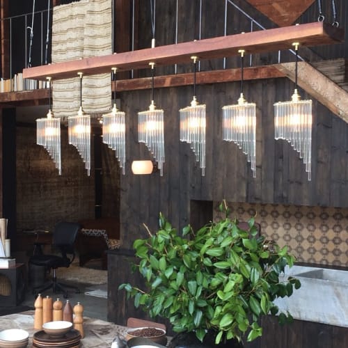 Folded Parabola Chandelier | Chandeliers by Neptune Glassworks | Los Angeles in Los Angeles