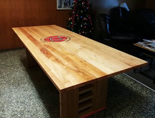 Custom Table | Tables by Justin Vancil Woodworking | City of Herrin Fire Department in Herrin