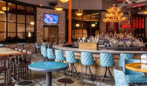 Tufted Back Bar Stools By American Chairs Seen At Punch Bowl