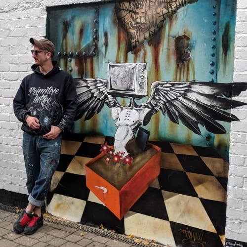 Street Mural | Street Murals by Tommy Fiendish | 2 PIGS in Cheltenham
