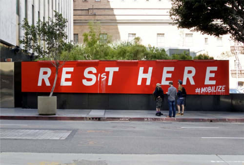 Resist Here | Murals by Max Rippon | The Standard, Downtown LA in Los Angeles