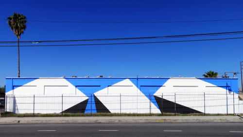 Three - Outdoor Mural | Murals by Tofer Chin | MIDCENTURYLA in Los Angeles
