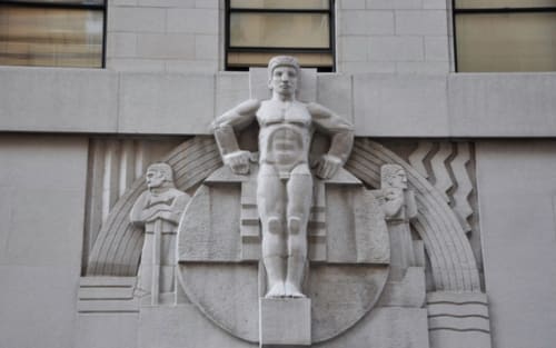 Man Sculpture | Sculptures by Ralph W. Stackpole | Stock Exchange Tower, Pacific Coast in San Francisco
