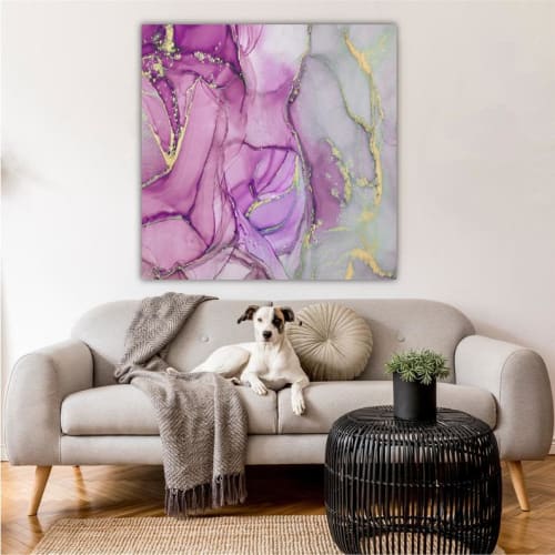 Pink and Gold Acrylic Painting | Paintings by Debby Neal Arts