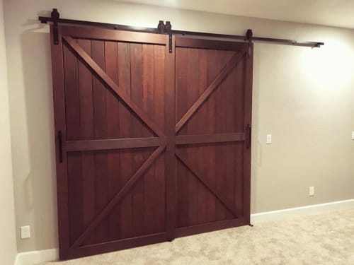 Reclaimed redwood barn doors | Furniture by Dust & Spark