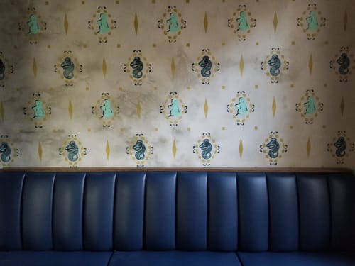 Wall Stencil | Wall Treatments by Sylvia T. Designs | Longway Tavern in New Orleans