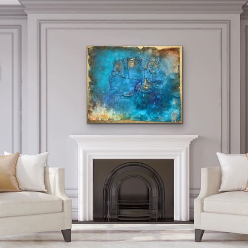 Turquoise Abstract Painting | Paintings by Gorica Jeremic