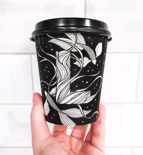 Coffee Cups Art by Loe Lee at WeWork, Brooklyn Wescover Cups