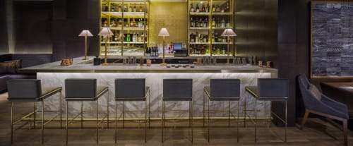 Trolley Bar Stool | Chairs by Phase Design by Reza Feiz | Indian Accent in New York