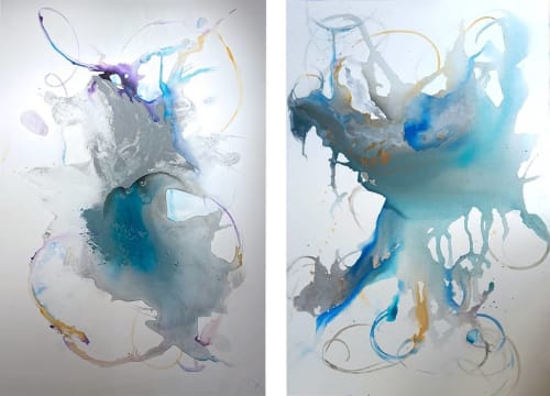Aerial View II | Oil And Acrylic Painting in Paintings by Twyla Gettert