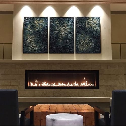 Triptych | Wall Hangings by Stallman Studio | Lincoln Square South (Lincoln Square Expansion) in Bellevue