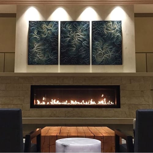 Triptych | Wall Sculpture in Wall Hangings by Stallman Studio | Lincoln Square South (Lincoln Square Expansion) in Bellevue