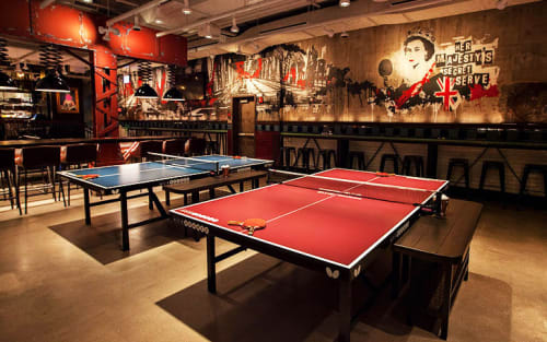 Her Majesty's Secret Serve | Murals by David Soukup | AceBounce Ping Pong Bar & Restaurant Chicago in Chicago