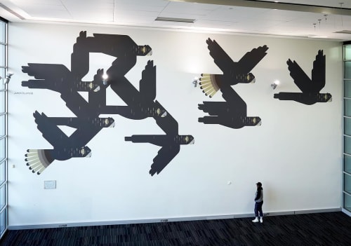 Carnaby Black-Cockatoos Mural | Murals by Amok Island | Cockburn Libraries - Success in Success